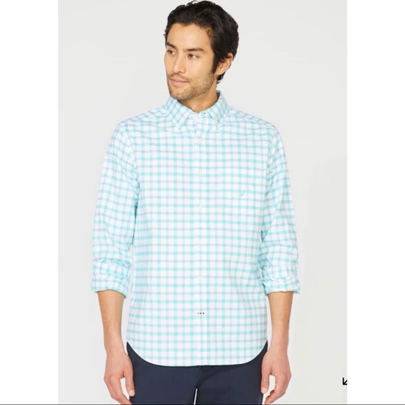 Nautica Classic Fit Long Sleeve Plaid Oxford Shirt - Picture 8 of 9